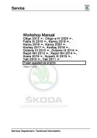 Skoda Fabia III - Workshop manual - Trailer operation as of 2016 - Chassis